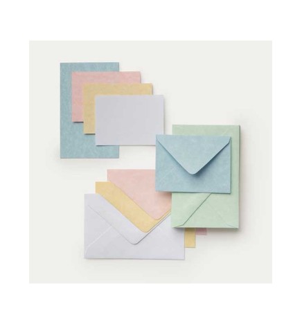 BIGLIETTI E BUSTA NUVOLA 5,8X7,8   100 PZ ASSORTITI FAVINI