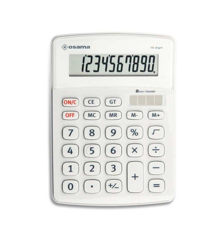 CALCOLATRICE OS502 OSAMA 10 CIFRE  BIG DISPLAY BIANCA