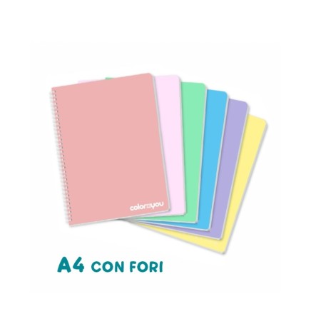 MAXI SPIRALATO PPL C/FORI PASTEL CXU COLORXYOU TOP QUALITY