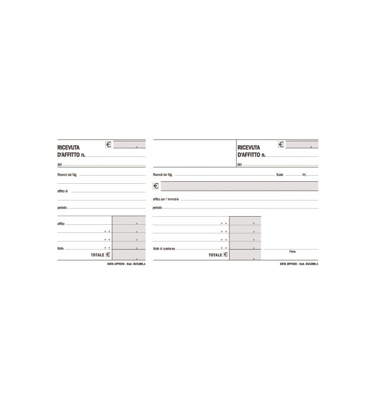 RICEVUTE AFFITTO 10X21 MADRE/FIGLIA