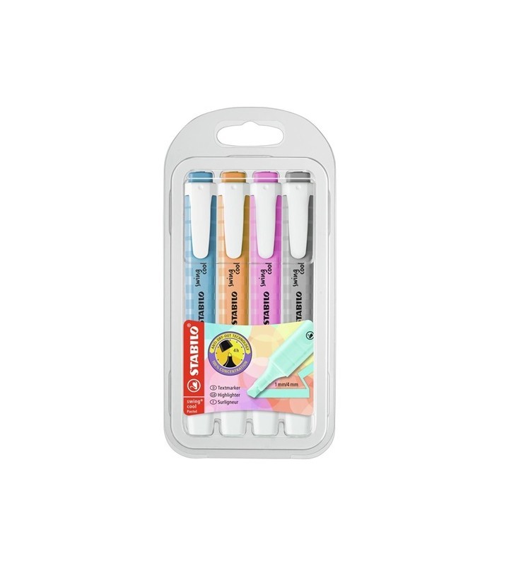 EVIDENZIATORE SWING COOL PASTEL 4pz ASS. STABILO