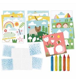 CREA DUDU FROTTAGE CON I PASTELLI   A CERA