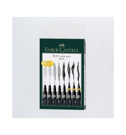 Pitt Artist Pen nero 8pz tratti assXS,S,F,M,B,SC,SB, 1,5  Faber