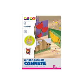 CARTONCINO ONDULATO 50X70 10ff ASS.CANNETE' CWR