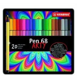 PENNARELLO PEN 68 20pz SCATOLA METALLO STABILO
