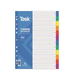 DIVISORI A4 12 TASTI PVC TQ        INTERCALARI COLORATI TOP QUALITY