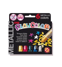 PLAYCOLOR ONE METAL DA 6 ASS.      TEMPERA SOLIDA