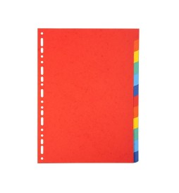 DIVISORI A4 12 TASTI CARTONCINO    INTERCALARI COLORATI
