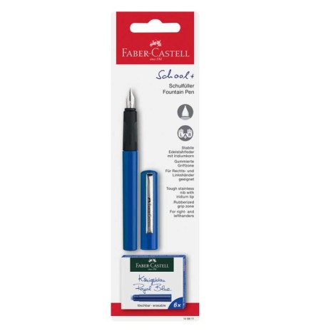 Stilo scolastica blu+6 cartucce    Faber