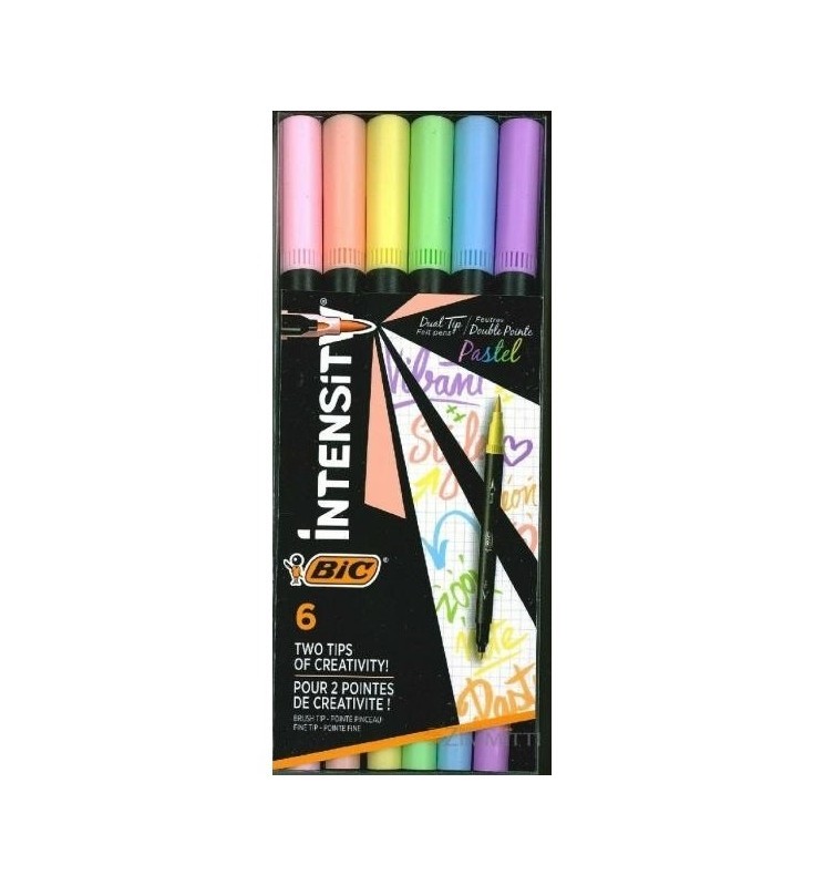 PENNARELLO DOPPIA PUNTA INTENSITY   6pz PASTEL BRUSH BIC