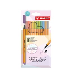 PENNA POINT 88 PASTELLOVE 12pz AST STABILO